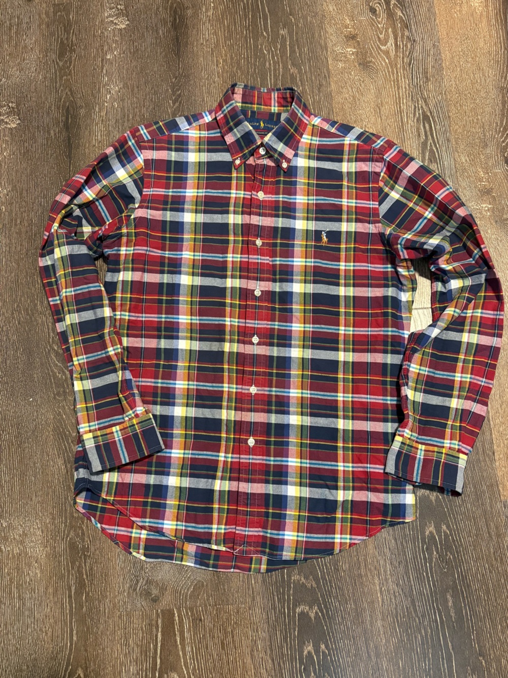 Polo by Ralph Lauren Red Navy Yellow Plaid Button-Down Shirt